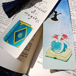 Dvostruki akvarel bookmark - Stardust and Magic