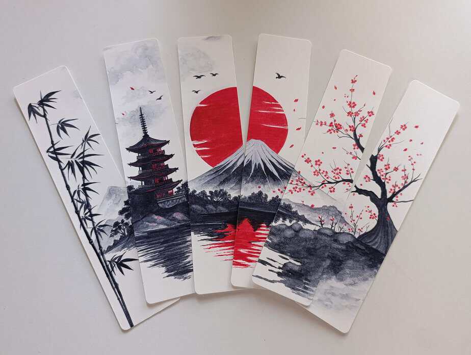 Sunce nad Fujijem – set od 6 bookmarka
