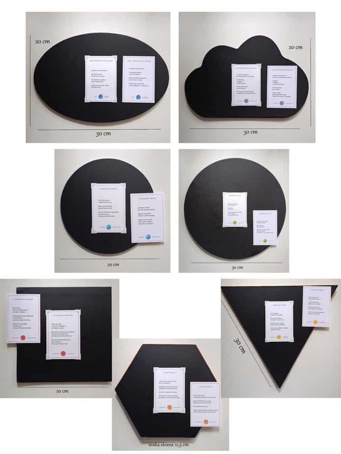 Seven original 3D chakra wall art pieces with textured affirmations and symbolic designs